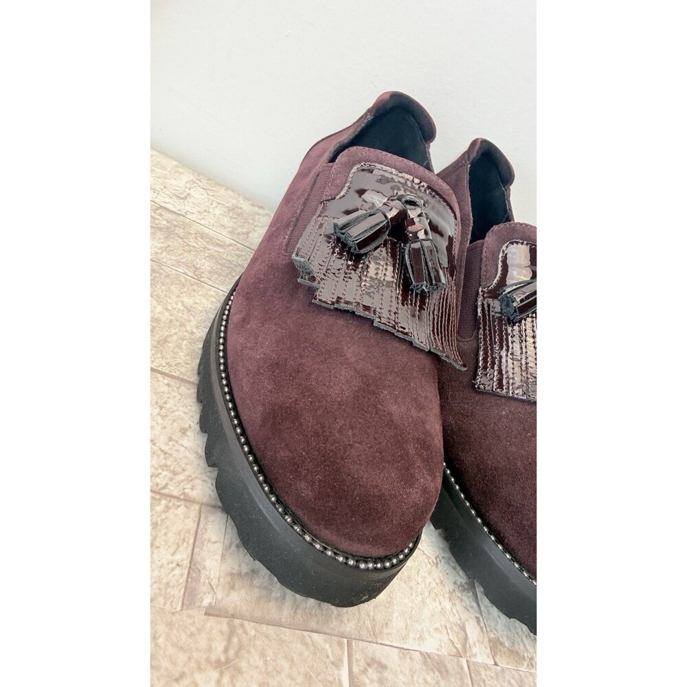 Van Eli Loafers  Leather Suede Round Toe Kiltie Tassel Block Heel Shoes US 6.5M - Picture 11 of 16